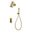 Conjunto de ducha empotrado monomando Toscana oro cepillado de Imex